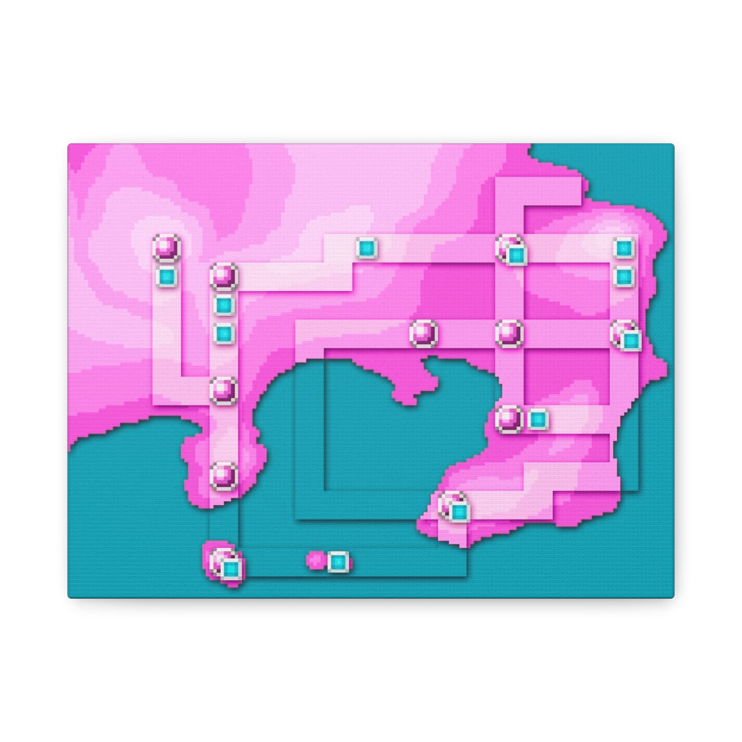 Pixelated Nostalgia Map - Pink Edition